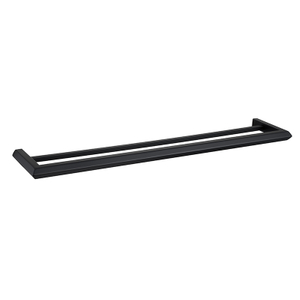 Black Double Bar Stainless Steel Bath Towel Holder