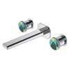 Yeelim Bathroom Three Hole Double Control Switch into The Wall Concealed Brass Basin Faucet