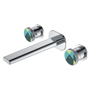 Yeelim Bathroom Three Hole Double Control Switch into The Wall Concealed Brass Basin Faucet