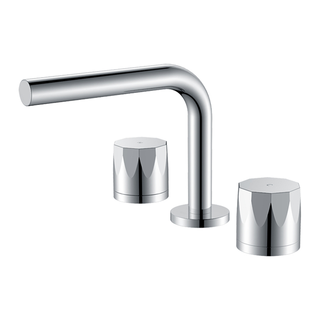 Three Hole Double Knob Basin Concealed Design Concealed Bathroom Low Pole Brass Faucet