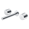 Three-hole Double Knob Design Conceals Bathroom Chrome Plated Long Rod Brass Faucet