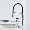 Classic Gun-Metal Single Handle Pull-Down Kitchen Faucet With Sprayer Function
