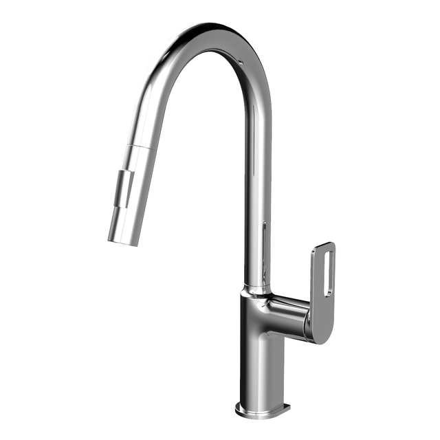 Yeelim High End Modern Style Kitchen Single Handle Pull Brass Chrome High Pole Faucet