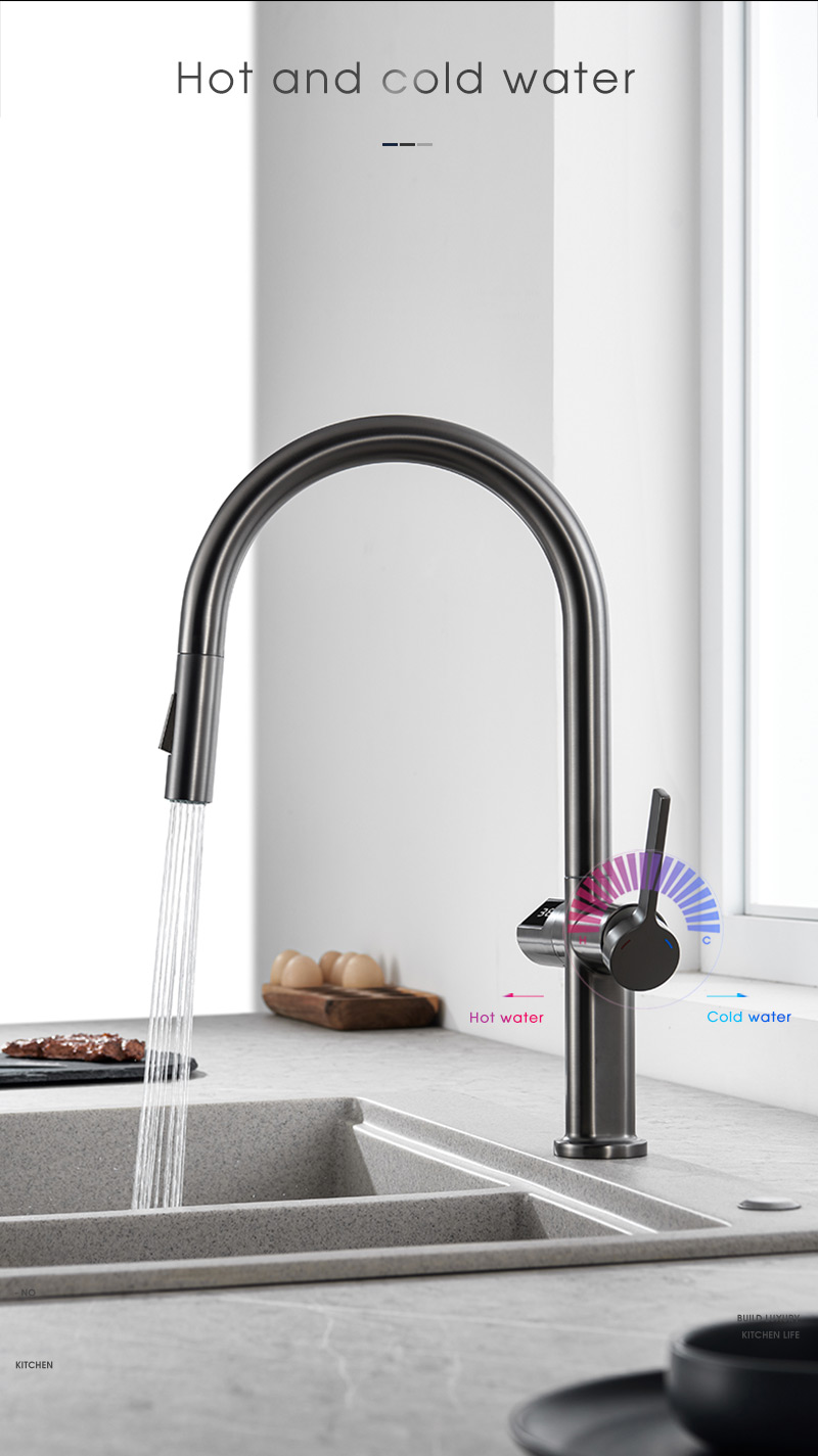 Temperature Display Kitchen Faucet
