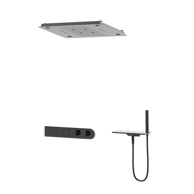 Nilo Series Key Concealed (top Spray + Square Counter) Bathroom Shower Shower Set