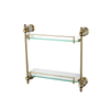 Antique Wall Mounted Bronzed Double Bathroom Glass Shelf