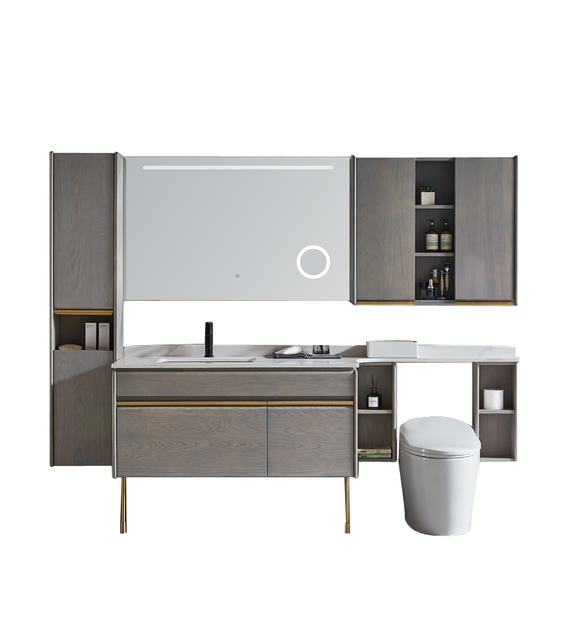 gray bathroom cabinets