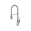 Commercial Pull Down Spring Sprayer Brushed Nickel Kitchen Sink Faucet With Deck Plate Solid Brass
