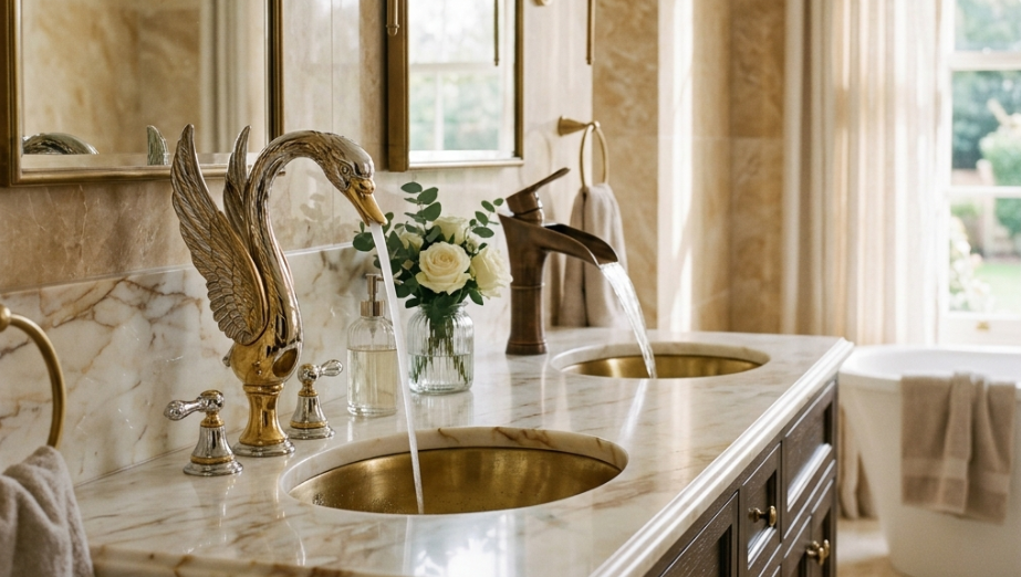 bronze waterfall bathroom faucet 